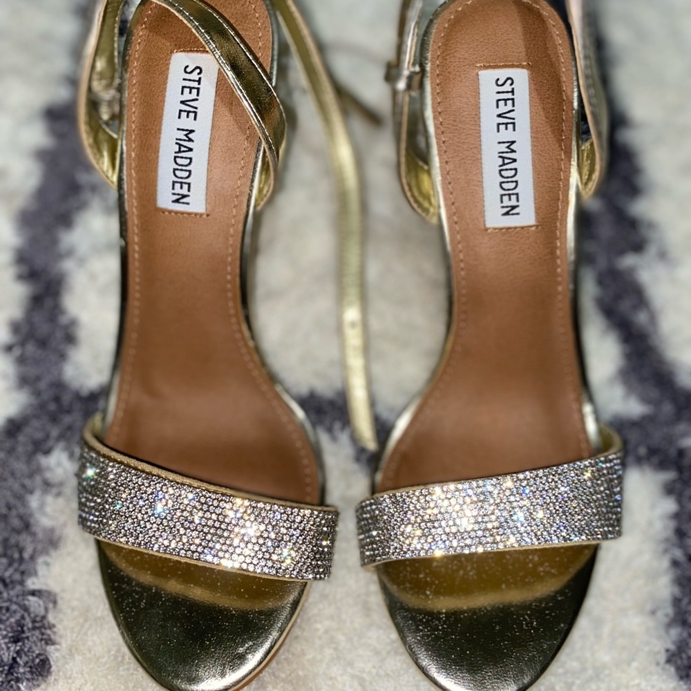 Steve Madden Gold Ritter Heels